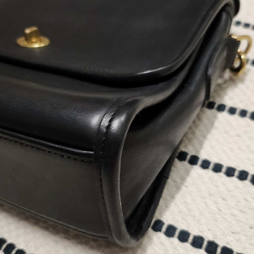 Vintage Coach Court Turnlock 9870 Leather Bag Black - Picture 5 of 13